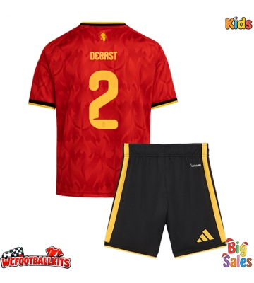 Belgium Zeno Debast #2 Replica Home Stadium Kit for Kids World Cup 2026 Short Sleeve (+ pants)